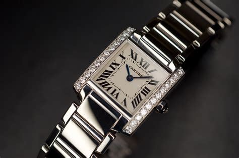 cartier tank francaise with diamonds.